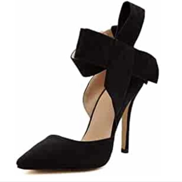 Lulus Shoes - LULUS SIDE BOW BLACK HEELS PUMPS SZ 7 NEW